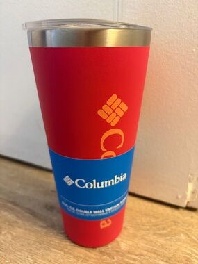Columbia 21oz Double Wall Vacuum Tumbler w/ Straw Red Hibiscus NEW